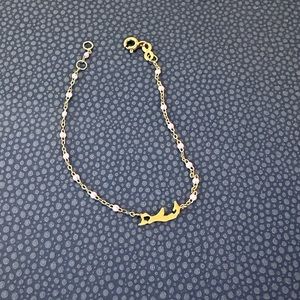 Gigi Clozeau purple bead and 18k gold bracelet with 18k gold Bermuda